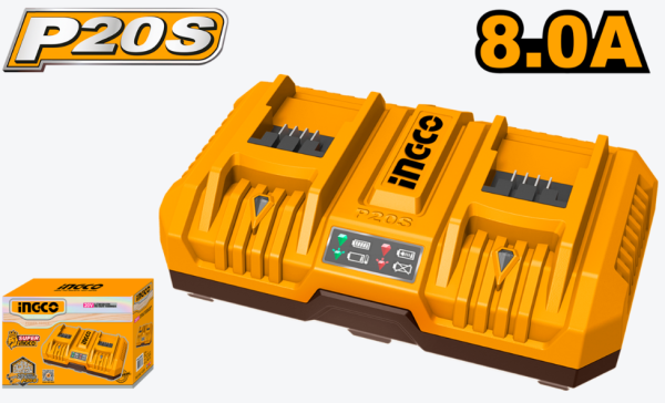 20V PS+ DUAL CHARGER 8A