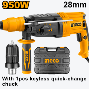 DRILL ROTARY HAMMER 950W KIT K/LESS CHUCK